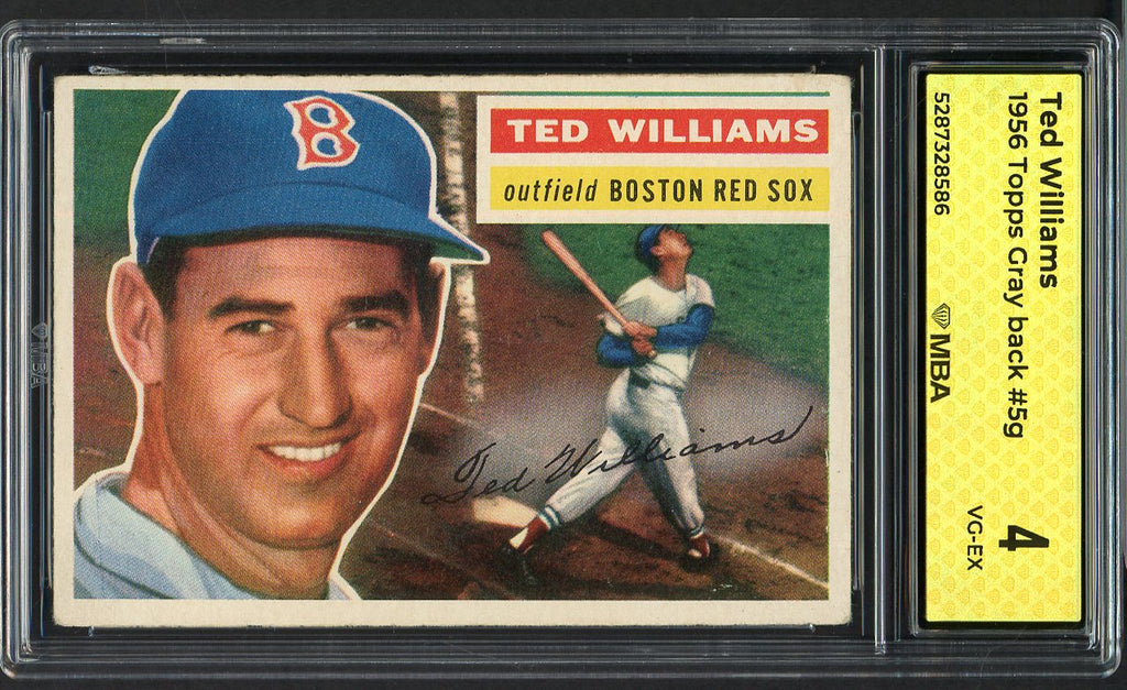 1956 Topps Baseball #005 Ted Williams Red Sox MBA 4 VG-EX Gray 546851