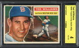 1956 Topps Baseball #005 Ted Williams Red Sox MBA 4 VG-EX Gray 546851