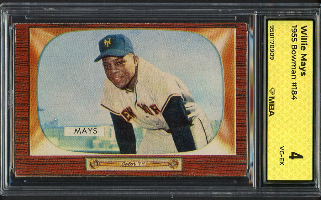1955 Bowman Baseball #184 Willie Mays Giants MBA 4 VG-EX 546852