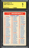 1956 Topps Baseball Checklist 2/4 MBA 5 EX 546862