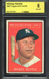 1961 Topps Baseball #475 Mickey Mantle MVP Yankees MBA 6 EX-MT 546865