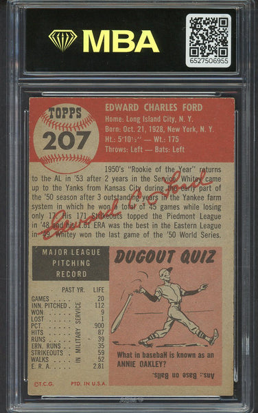 1953 Topps Baseball #207 Whitey Ford Yankees MBA 4 VG-EX 546868
