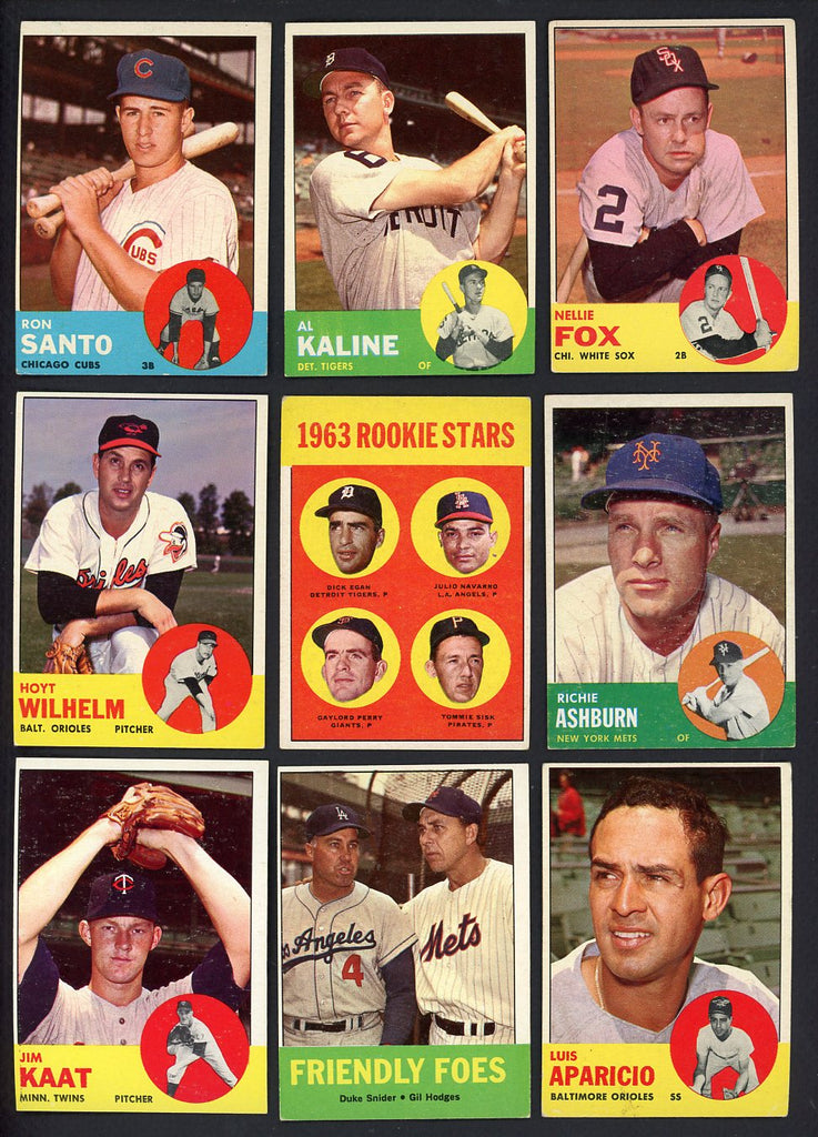 1963 Topps Set Lot 278 Diff VG-EX/EX Kaline Santo Perry 546882
