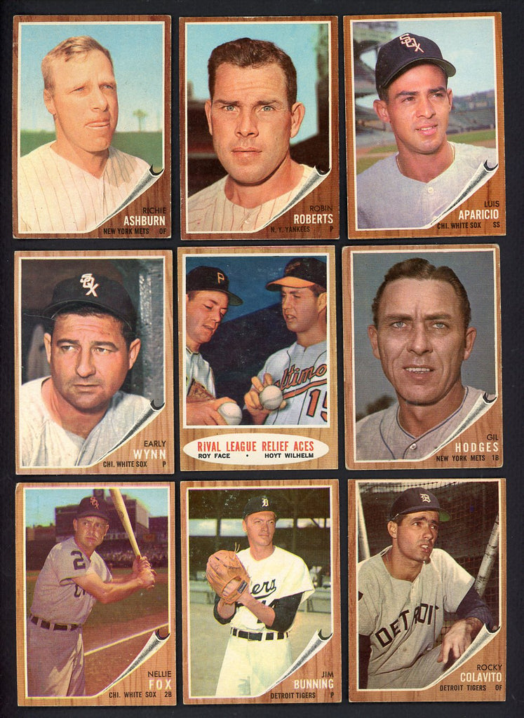 1962 Topps Set Lot 453 Diff EX Ashburn Roberts Aparicio 546886