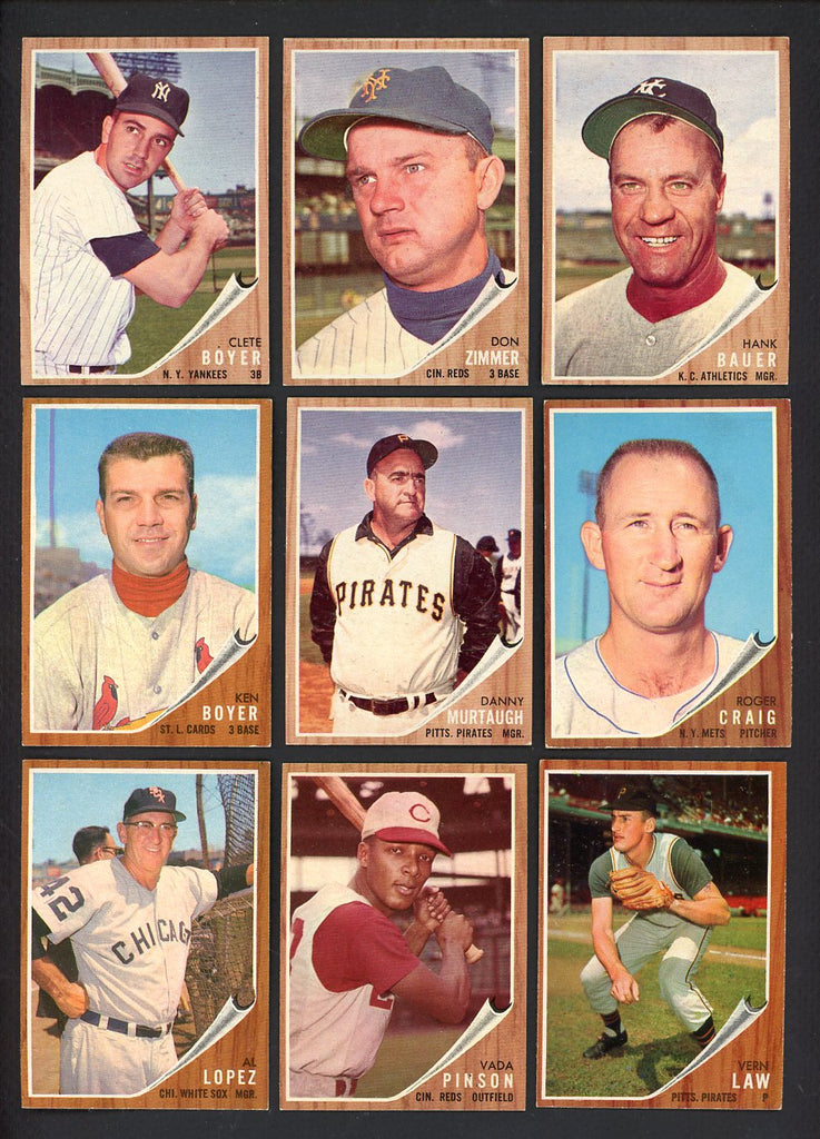 1962 Topps Set Lot 82 Diff EX-MT Bauer Boyer Pinson 546896