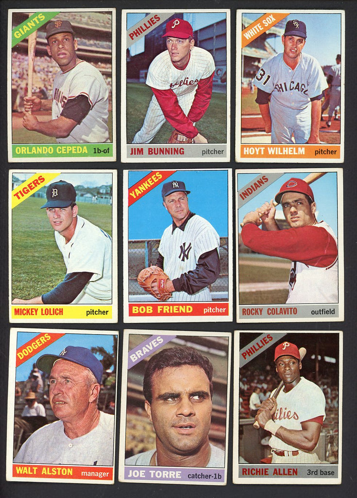 1966 Topps Set Lot 166 Diff VG-EX/EX Bunning Wilhelm Cepeda 546901