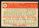 1952 Topps Baseball #345 Sam White Red Sox EX-MT 546906
