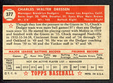 1952 Topps Baseball #377 Chuck Dressen Dodgers EX-MT 546908