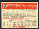 1952 Topps Baseball #363 Dick Rozek Indians EX-MT 546919