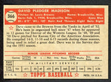 1952 Topps Baseball #366 Dave Madison Browns EX-MT 546924