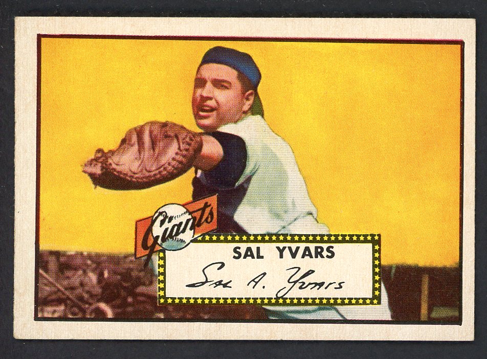 1952 Topps Baseball #338 Sal Yvars Giants EX+/EX-MT 546928
