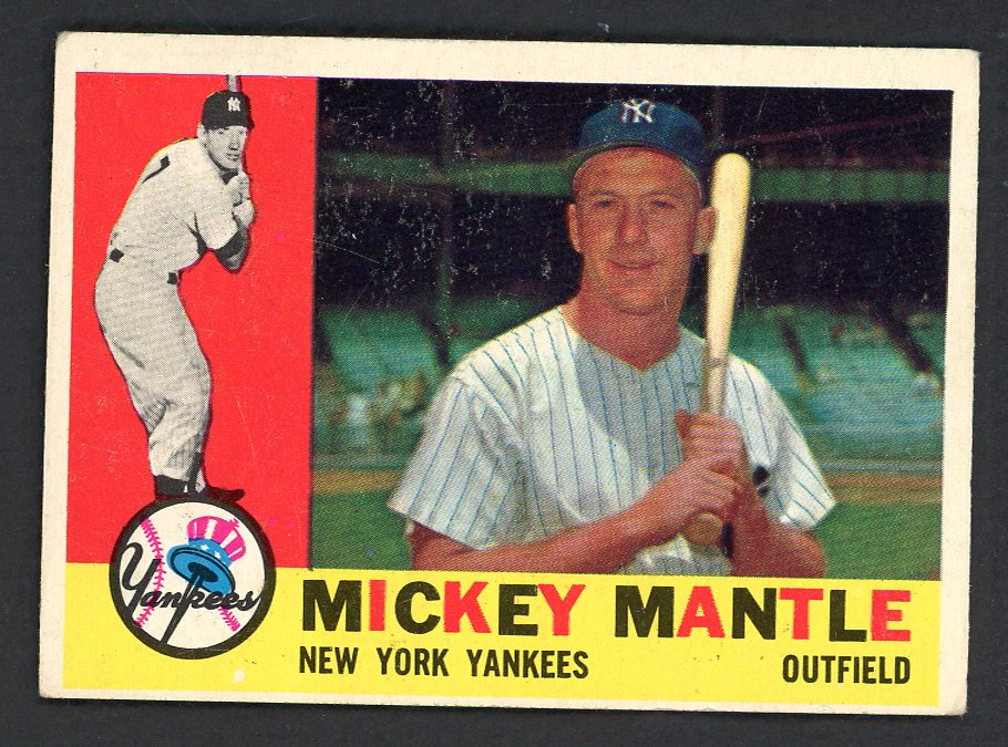 1960 Topps Baseball #350 Mickey Mantle Yankees VG-EX 546941
