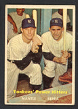 1957 Topps Baseball #407 Mickey Mantle Yogi Berra VG-EX 546945
