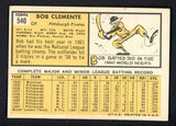 1963 Topps Baseball #540 Roberto Clemente Pirates EX 546949