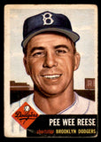 1953 Topps Baseball #076 Pee Wee Reese Dodgers Good 546975