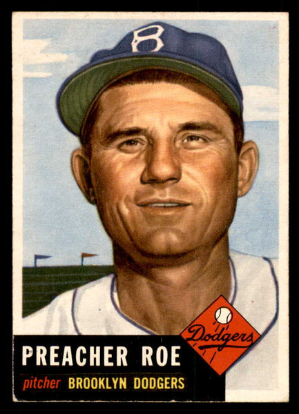 1953 Topps Baseball #254 Preacher Roe Dodgers EX+/EX-MT 546985