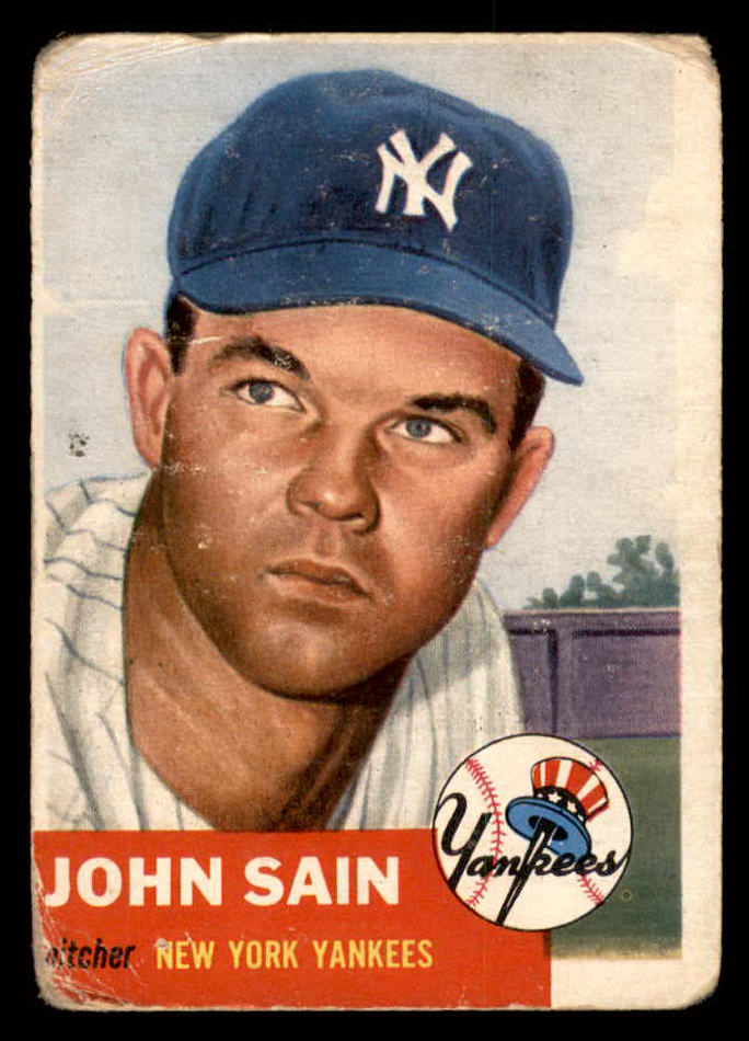 1953 Topps Baseball #119 Johnny Sain Yankees Fair 546988