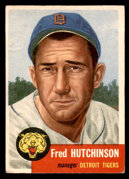 1953 Topps Baseball #072 Fred Hutchinson Tigers Fair 546999