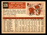 1959 Topps Baseball #526 Bob Speake Giants EX-MT 547027