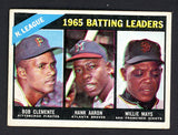 1966 Topps Baseball #215 N.L. Batting Leaders Clemente Aaron Mays EX-MT 547073