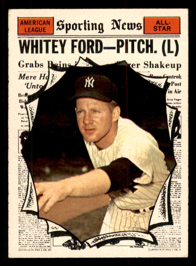 1961 Topps Baseball #586 Whitey Ford A.S. Yankees EX 547090