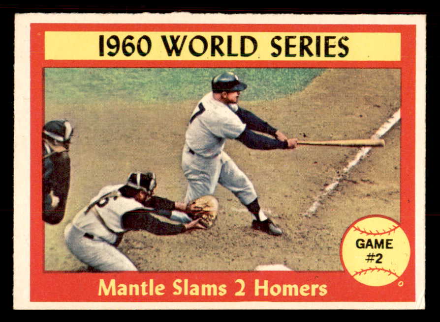 1961 Topps Baseball #307 World Series Game 2 Mickey Mantle EX 547095