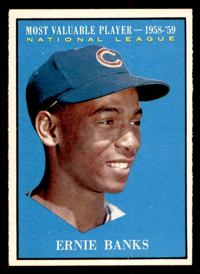1961 Topps Baseball #485 Ernie Banks MVP Cubs EX-MT 547108