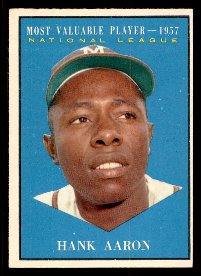 1961 Topps Baseball #484 Hank Aaron MVP Braves EX-MT 547109