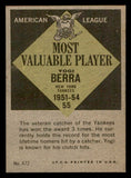 1961 Topps Baseball #472 Yogi Berra MVP Yankees EX-MT 547111