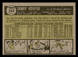 1961 Topps Baseball #344 Sandy Koufax Dodgers EX-MT 547114