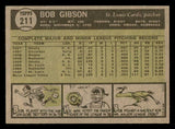 1961 Topps Baseball #211 Bob Gibson Cardinals VG-EX 547121