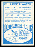 1968 Topps Football #193 Lance Alworth Chargers EX-MT 547128