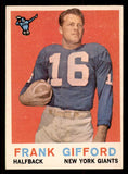 1959 Topps Football #020 Frank Gifford Giants EX+/EX-MT 547130