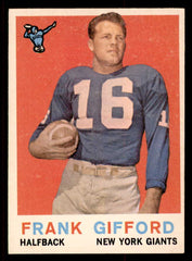 1959 Topps Football #020 Frank Gifford Giants EX+/EX-MT 547130