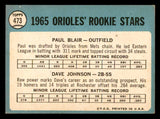 1965 Topps Baseball #473 Davey Johnson Orioles EX+/EX-MT 547178