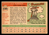 1955 Topps Baseball #195 Ed Roebuck Dodgers VG-EX 547269