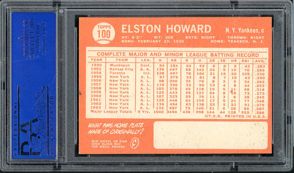 1964 Topps Baseball #100 Elston Howard Yankees PSA 6 EX-MT 547296