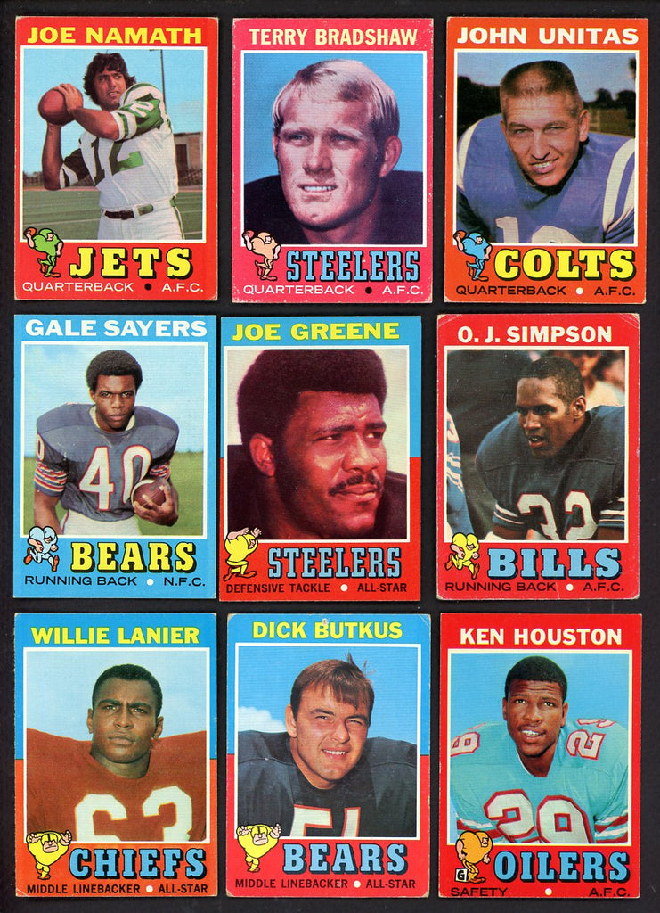 1971 Topps Football Complete Set VG-EX Bradshaw Greene Namath 547336