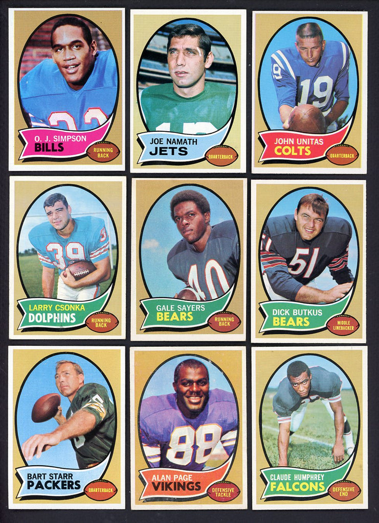 1970 Topps Football Complete Set EX-MT Namath Simpson Page 547337