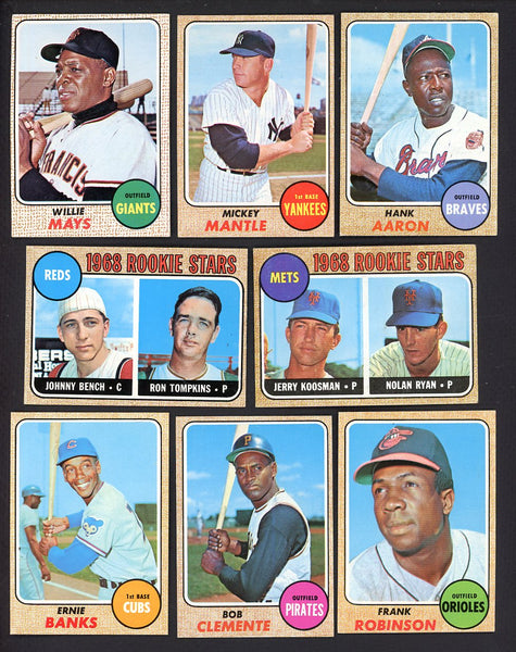 1968 Topps Baseball Complete Set NR-MT Ryan Bench Mantle 547345