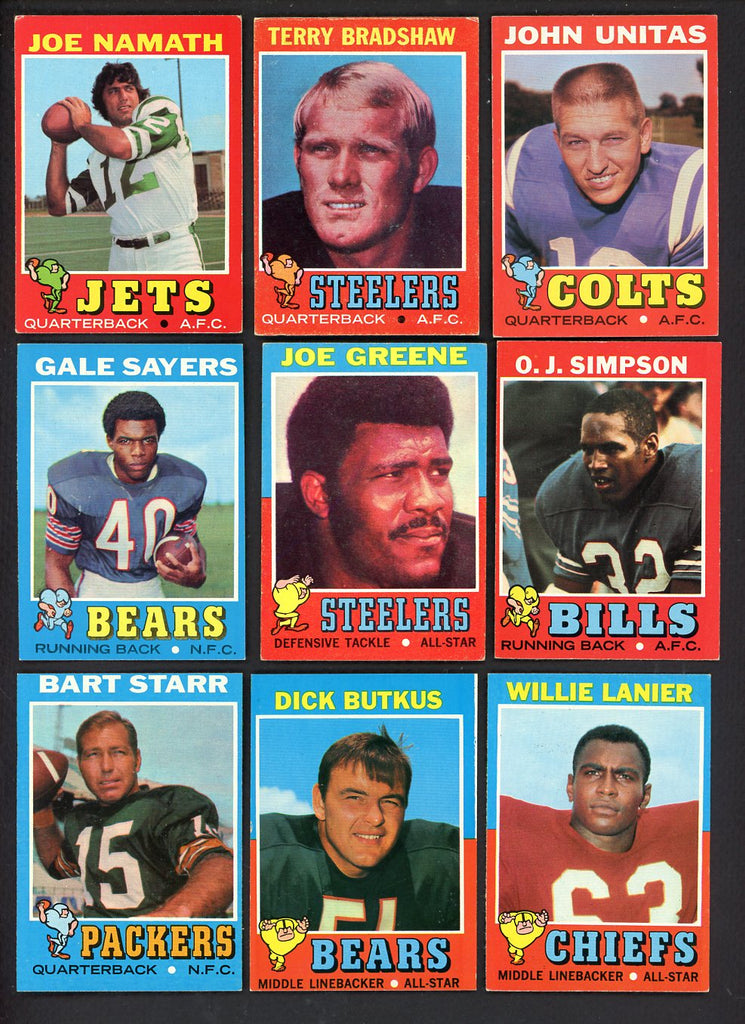 1971 Topps Football Complete Set EX-MT Bradshaw Namath Greene 547349