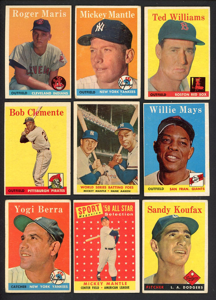 1958 Topps Baseball Complete Set Mid Grade Williams Mantle Mays 547359