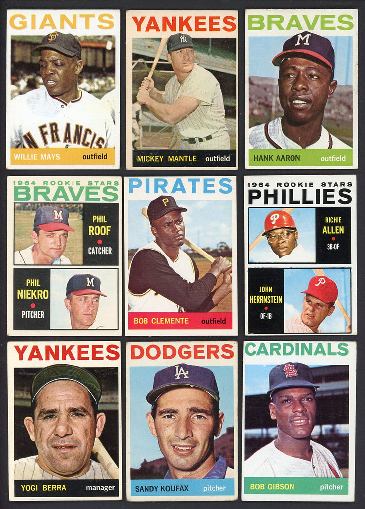 1964 Topps Baseball Complete Set Mid Grade Mantle Aaron Mays 547396