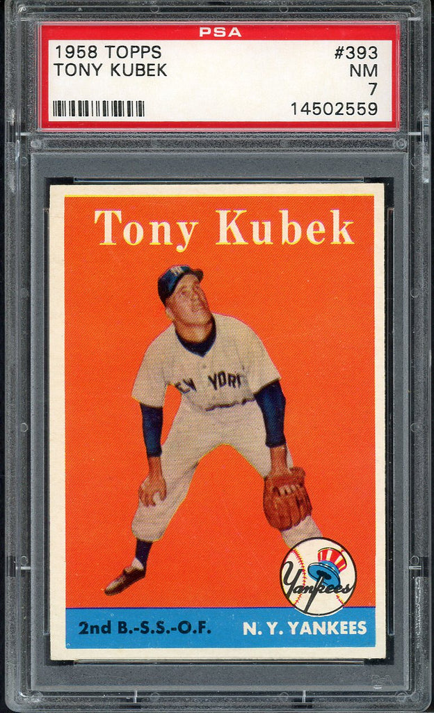 1958 Topps Baseball #393 Tony Kubek Yankees PSA 7 NM 547417