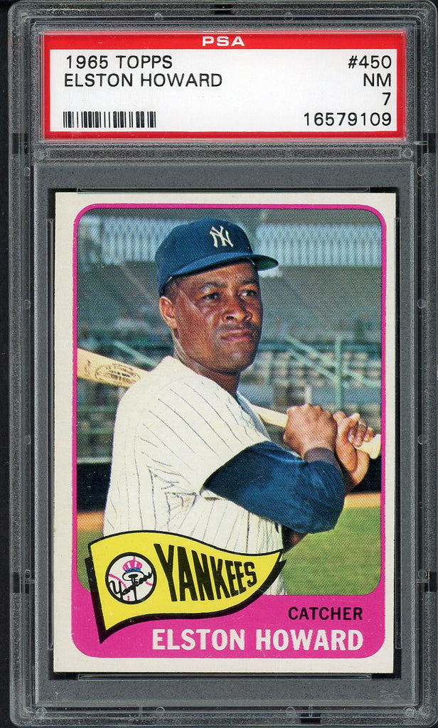 1965 Topps Baseball #450 Elston Howard Yankees PSA 7 NM 547419