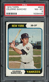 1974 Topps Baseball #623 Celerino Sanchez Yankees PSA 8 NM/MT 547424