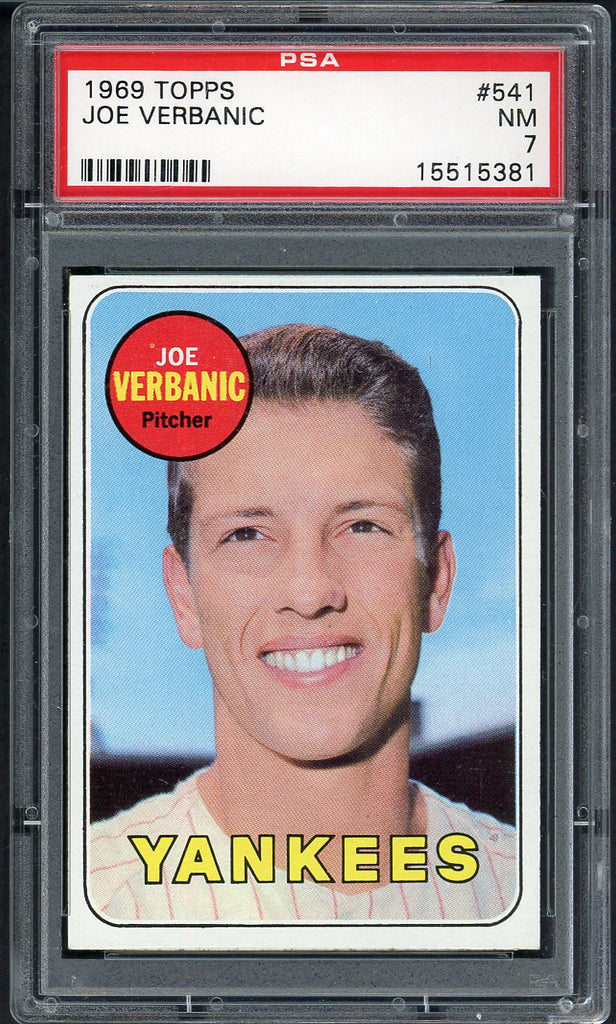 1969 Topps Baseball #541 Joe Verbanic Yankees PSA 7 NM 547432