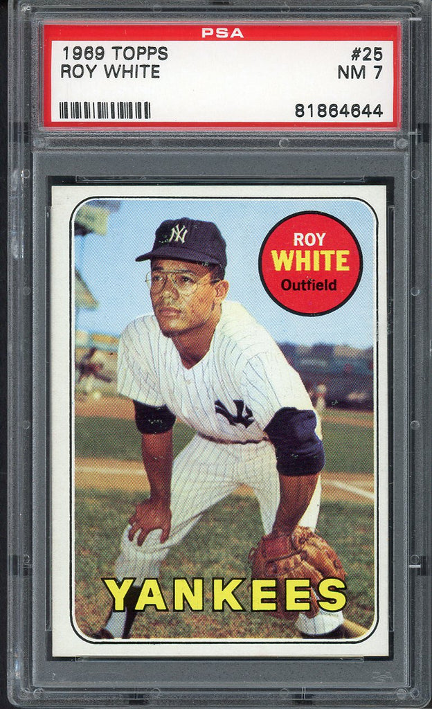 1969 Topps Baseball #025 Roy White Yankees PSA 7 NM 547433