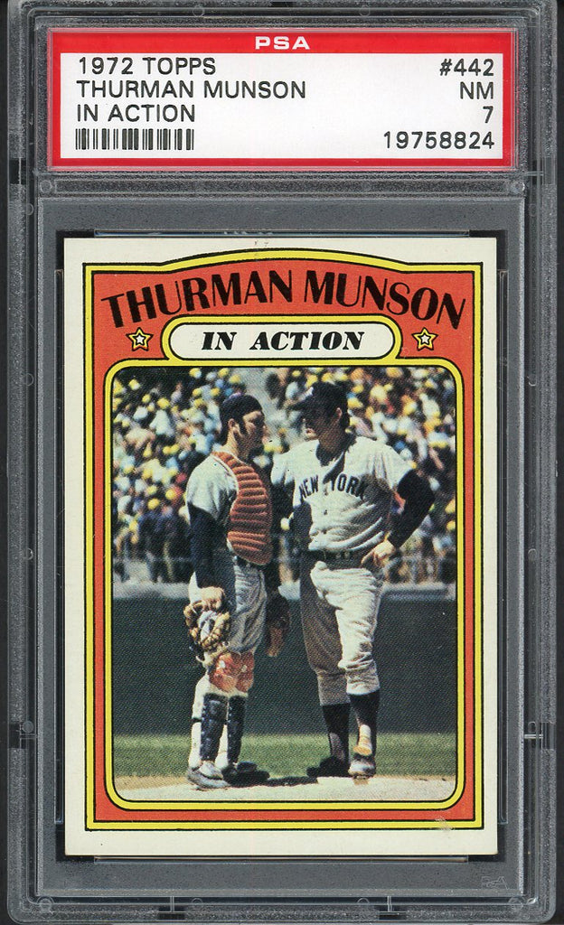 1972 Topps Baseball #442 Thurman Munson IA Yankees PSA 7 NM 547434