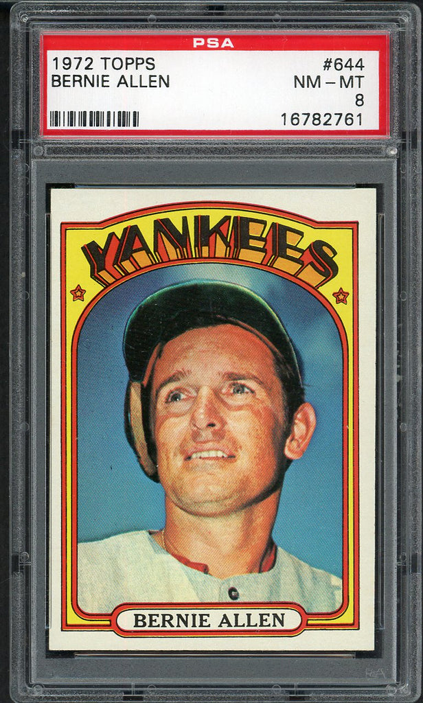 1972 Topps Baseball #644 Bernie Allen Yankees PSA 8 NM/MT 547436